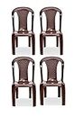 AVRO FURNITURE|1101 Plastic Chair|Set of 4|Matt and Gloss Pattern |Plastic Chairs for Home, Living Room|Bearing Capacity up to 200Kg | Strong and Sturdy Structure |1 Year Guarantee, Brown