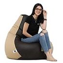 Amazon Brand - Umi Classic Bean Bag Cover (Without Beans) Colour- Cream and Brown (Size-XXL)