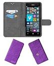 ACM Rotating Clip Flip Case Compatible with Nokia Lumia 625 Mobile Cover Stand Orchid Purple