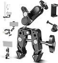 ADOFYS [Newest] Action Camera Mount,Super Clamp Mount with 1/4''&3/8'' Scew for LED Light,Microphone,360° Double Ballhead Magic Arm with Mobile Holder and Adapter for Gopro Hero DJI DSLR Camera