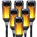 Solar Torch Flame Lights, 12 LED Solar Lights Outdoor with Flickering Flame, IP65 Waterproof Solar Pathway Lights Landscape Decoration Lighting for Garden Lawn Patio Yard Outdoor Decorations (6)