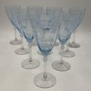 Fostoria Versailles Azure Blue Water Goblets 8 1/4” 10oz Elegant Etched Glass
