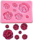 FIRST TRY 7 Rose Silicone Mold,Small Soap Clay Fimo Chocolate Sugarcraft Baking Tool Diy Cake Silicone Mold For Baby Shower Party Birthday Party Cake Decoration(Small Rose),8.3 x 6 x 1 Centimeters