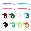 Pilikoll 12 Pcs Worm on a String Wiggly Worm Magic Twisty Worm Toys Colorful Fuzzy Worms for Kids And Cat