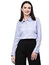 Style Quotient Women Solid Blue Chambray Formal Shirt