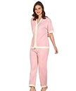 Night Suit Sleepwear Princess Cross Border Suit Direct Sales Comfortable Half Sleeve Pajama Suit Female wear Pyjama (Szie Large) L