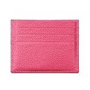 Hibate (Rosa-Rossa Uomo Donna Porta carte di credito Portafoglio sottile in pelle Blocco RFID Blocking Credit Card Holder Wallet