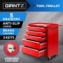 Giantz 5 Drawers Tool Box Chest Cabinet Trolley Box Garage Storage Toolbox Red