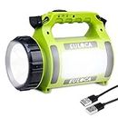 EULOCA Torcia Lanterna LED 3 in 1, Lampada Ricaricabile USB Portatile Impermeabile, 2600mAh CREE LED dimmerabile da Campeggio, Pesca, Trekking, Emergenze Escursioni