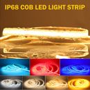 12V 16.4ft Waterproof COB LED Light Strip 384LED/m Flex Tape In/Outdoor Decor US