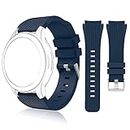 CellFAther® 22mm Silicone Straps/Band/Belts Compatible with Samsung Galaxy Watch 3 45mm/ Galaxy Watch 46mm/ Gear S3 Frontier/Classic (Midnight Blue_Vertical Pattern)