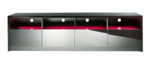Armadio supporto TV 200 cm nero moderno con luci soundbar per TV 65""- 90