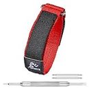 ALPINE Sporty Nylon Fabric Adjustable Strap for 22mm Watch Band - Waterproof & Quick Dry Nylon Replacement Watch Bands for Women & Men - Compatible with Regular & Smart Watch bands(Red/Black)