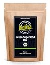Green Superfood Mix Pulver Bio 400g - Gerstengras Weizengras Spirulina Chlorella Moringa Löwenzahnwurzel Brennnessel Kelp & Matcha - Mix aus 9 Superfoods - Biotiva