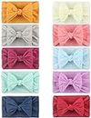 H HOME-MART 10 Colors Soft Wide Turban Baby Headbands Hair Bow Headwraps for T oddlers Baby Girls Infants Kids Newborn Hair Accessories Toddlers Kids and Children