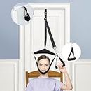 Neck Stretcher Cervical Traction Device Neck Traction Device for Neck Pain Relief Portable Cervical Traction Over Door for Neck Decompression Neck Hammock for Home