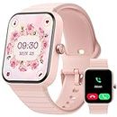 Parsonver Smart Watch for Women, Answer/Make Call, Alexa Built-in, 1.8" HD Fitness Tracker with 100+ Sport Modes, Heart Rate Blood Oxygen Sleep Monitor, IP68 Waterproof for iPhone Android, Pink, GOP01