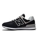 New Balance mens 574 Core Sneaker, Black/White, 12 X-Wide US