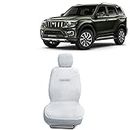 Kingsway® Towel Fabric Car Seat Covers Compatible with Mahindra Scorpio N 7 Seater (Year 2022 Onwards), 100% Cotton, White Cclor, Complete Set of All Seats (Car Specific Front + Rear Seat Covers)