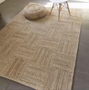 Alfombra de yute alfombra rectangular natural granja yute corredor aspecto rústico trenzado