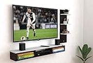 DAS Wall Mount TV Entertainment Unit/with Set Top Box Stand and 3 Wall Shelves Display Rack Wenge & White (Ideal for up to 48") Screen- Bolivar