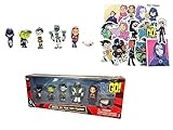 Teen Titans Go! Mini Action Figure Set + 10 Stickers! Figures 2'' or Less, XXSmall