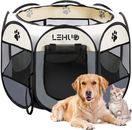 Dog Playpen Foldable Portable Pet Puppy Kennel Fence Exercise Cage Large Crate