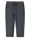 Weintee Women's Knit Sweatpants Capri Pants with Pockets, Dim Gray, Large