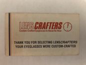 1990 Lenscrafters tarjeta de prescripción gafas lentes artesanos de colección
