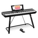 AODSK Beginner Digital Piano 88-Key, Keyboard Electric Piano, Full Size Semi Weighted Keys, 238 Tones,100 Demo Songs, with Sustain Pedal, Stereo Speakers, MP3 Function,Black,Piano Lessons(S-300U)