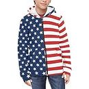 Renewold American Flag Print Novelty Hoodie, Girls Boys Sweatshirt, Zip-Up Hooded Sweatshirt, Kids Youth Jacket, Loose with Pocket Outwear Top for Athletic Casual Outdoor Indoor, 6-7 Years