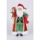 Karen Didion Stocking Santa Claus Christmas Figurine 17 Inch Multicolor