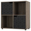 Wooden Cube Bookcase Display Shelf Storage Cabinet Cupboard With Modern Geo Door
