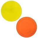 EQLEF Disques Volants Disque Volant Non Glissant Soft Silicone Toy Parents Kid Time Outdoor Sport 2 Pcs (Jaune et Orange)