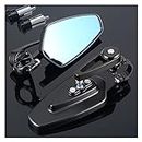 Motorcycle Mirror 7/8" 22MM Handlebar End Side Rearview Mirrors For Shadow Vt750 Ho&rn-et 900 C-B-R F4 Cb400 Sf Sh 125 Cb1000R (Color : B-lack)