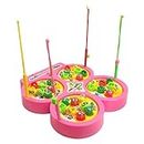 VGRASSP Musical Fish Catching Game Toy Set with 4 Rotating Fish Ponds On Board | Includes 32 Fishes and 4 Magnetic Fishing Poles | 1-4 Players Game | Durable Gift for Kids - Multicolor