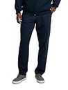 Fruit of the Loom Men's Eversoft Fleece Sweatpants with Pockets, Moisture Wicking & Breathable, Sizes S-4X, Open Bottom-Navy, XX-Large