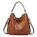 INOVERA Faux Leather Women Handbags Shoulder Hobo Bag Ladies Big Purse With Long Strap (Black) (Brown)