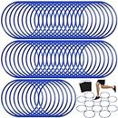 Shappy 50 Pcs Agility Rings with Storage Bags 15 Inch Agility Training Rings Hoop Exercise Ring Plastic Speed Rings Jumping Hoops for Sports Soccer Football Gymnastics Practice Games (Blue)