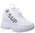 Irsoe Women's Sup Shoes White/Black Running Shoes - 3 UK