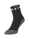 SealSkinz Waterproof Warm Weather Soft Touch Ankle Length Calcetín, Hombre, Black/Grey Marl/White, Large