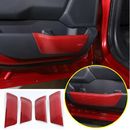 Red Carbon Fiber ABS Door Storage Trim Accessories For Ford F150 F-150 2021-2022