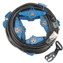 30 Ft Multi Outlet Extension Cord 12 Gauge,7 Nema 5-15R Evenly Spaced Outlets with Indicators.Male Plug to Female Connector