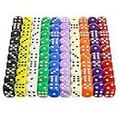 YOUSHARES 100 Pcs Multi-Color Dice Set – 10 Assorted Color with 10 Pcs Each, 16mm D6 Standard Dice with Extra Carrying Bag, Perfect for Board & Dice Games: Tenzi, Yahtzee and Other Casino Games