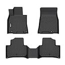 HAFIDI Floor Mats Custom for Genesis GV70 2022 2023 All Weather Protection TPE Heavy Duty Non-Slip Automotive Floor Liners Fits Front& 2nd Row Full Set Accessories, Black