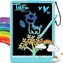 TEKFUN LCD Writing Tablet Doodle Board, 10inch Colorful Drawing Tablet Writing Pad, Kids Travel Essentials, Toddler Toys for 3 4 5 6 7 8 Year Old Girls Boys (Blue)