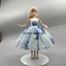 1/6 BJD Charming Floral Blue Ballet Dress For Barbie Doll Clothes For Barbie Princess Outfits Gown