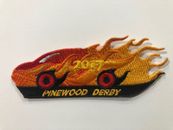 2017 Pinewood Derby Flaming Race Car Cub Scout Patch (New)