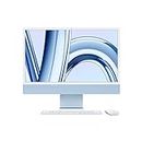Apple 2023 iMac All-in-One Desktop-Computer mit M3 Chip: 8-Core CPU, 10-Core GPU, 24" 4.5K Retina Display, 8 GB gemeinsamer Arbeitsspeicher, 256 GB SSD Speicher, passendes Zubehör. Blau