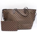 Louis Vuitton Neverfull GM Coated Canvas Tote in Damier Ebene With Pouch